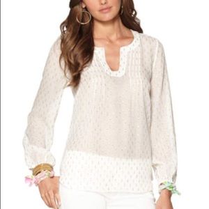 Lilly Pulitzer Colby Pintuck Sheer Silk Top